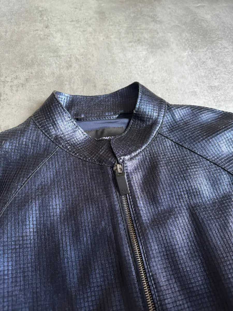 AW2018 Emporio Armani Navy Retro Biker Jacket AeoHmNS 9