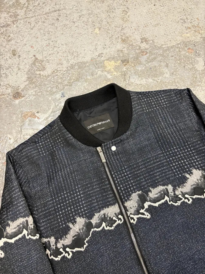 AW2018 Emporio Armani Navy Two Tone Bomber Jacket MgHrmnY 4
