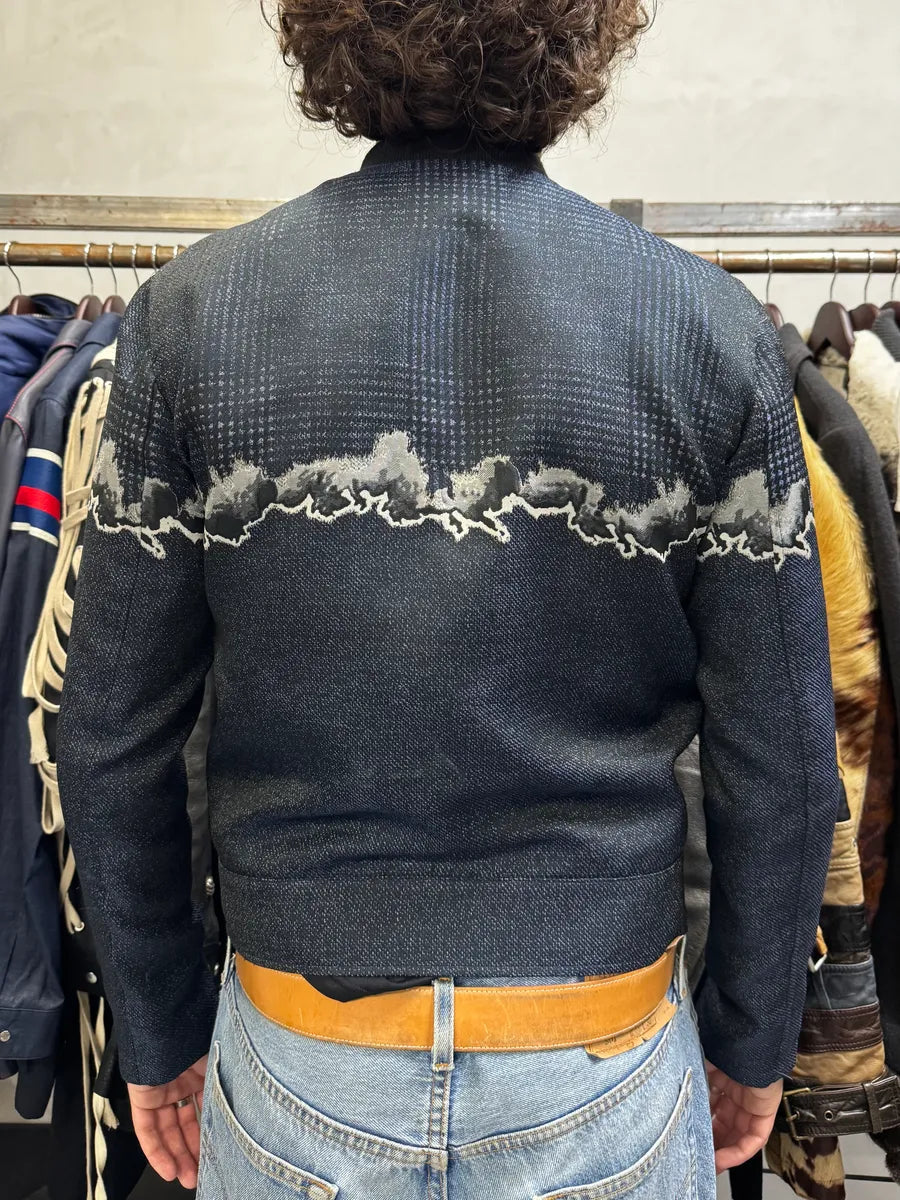 AW2018 Emporio Armani Navy Two Tone Bomber Jacket MgHrmnY 2