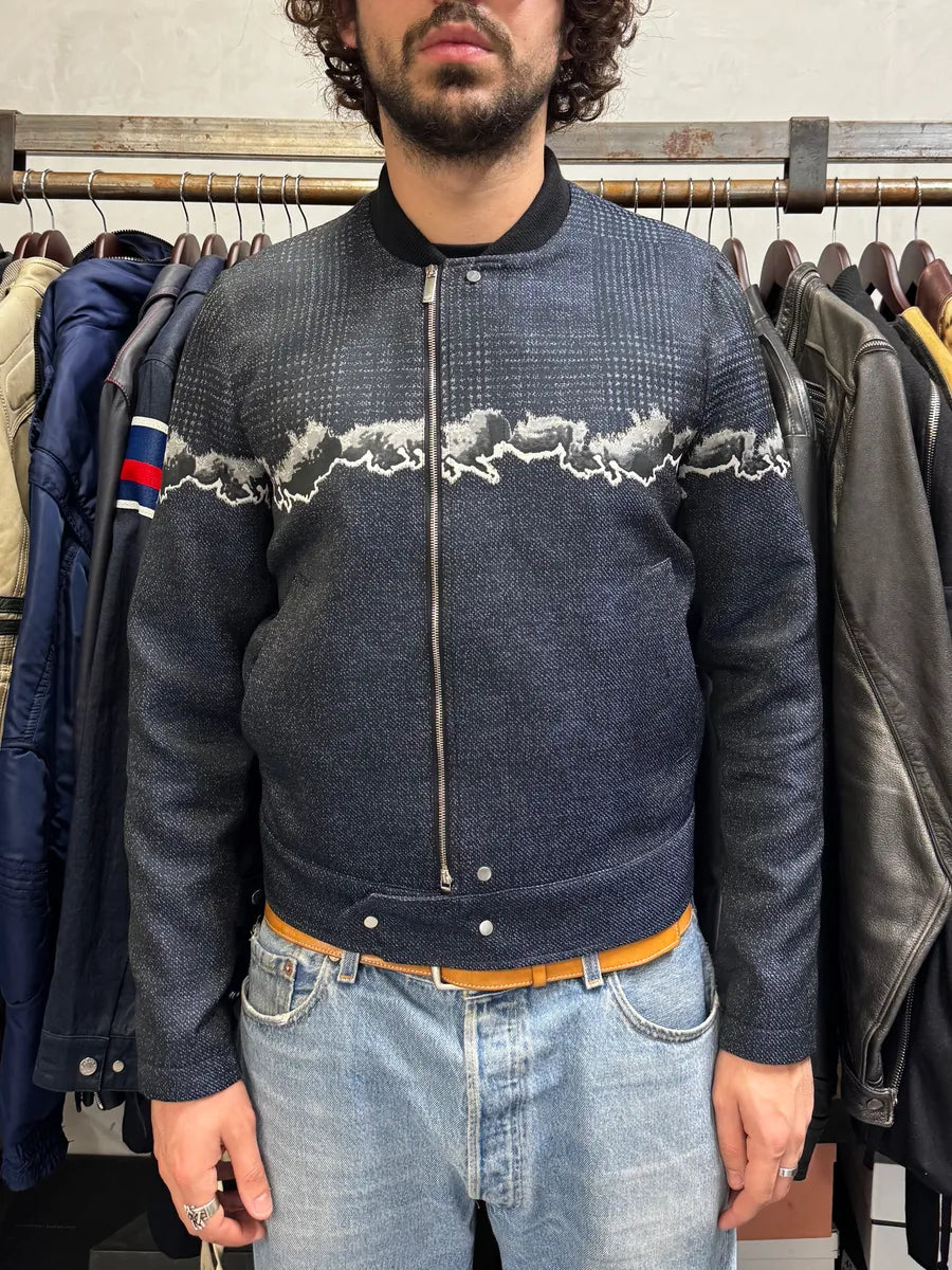 AW2018 Emporio Armani Navy Two Tone Bomber Jacket MgHrmnY 1