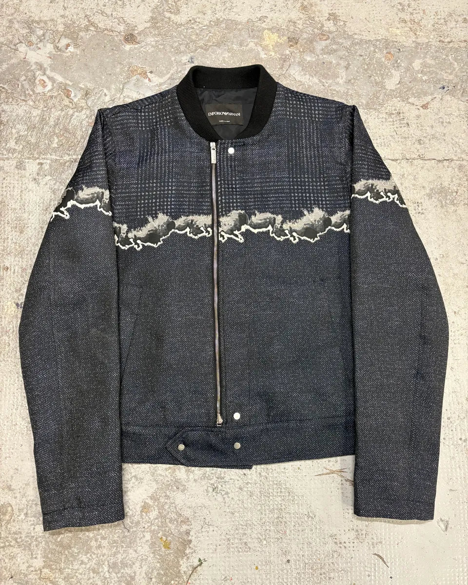 AW2018 Emporio Armani Navy Two Tone Bomber Jacket MgHrmnY 0