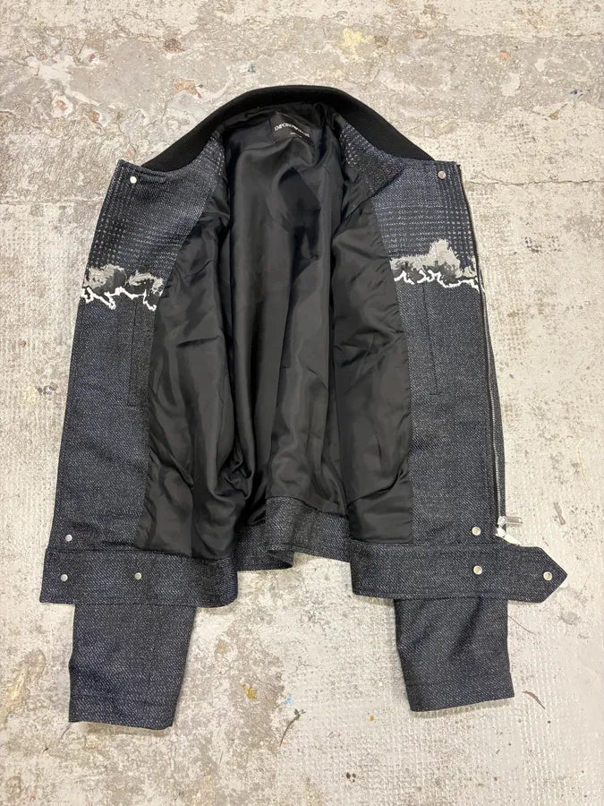 AW2018 Emporio Armani Navy Two Tone Bomber Jacket MgHrmnY 6