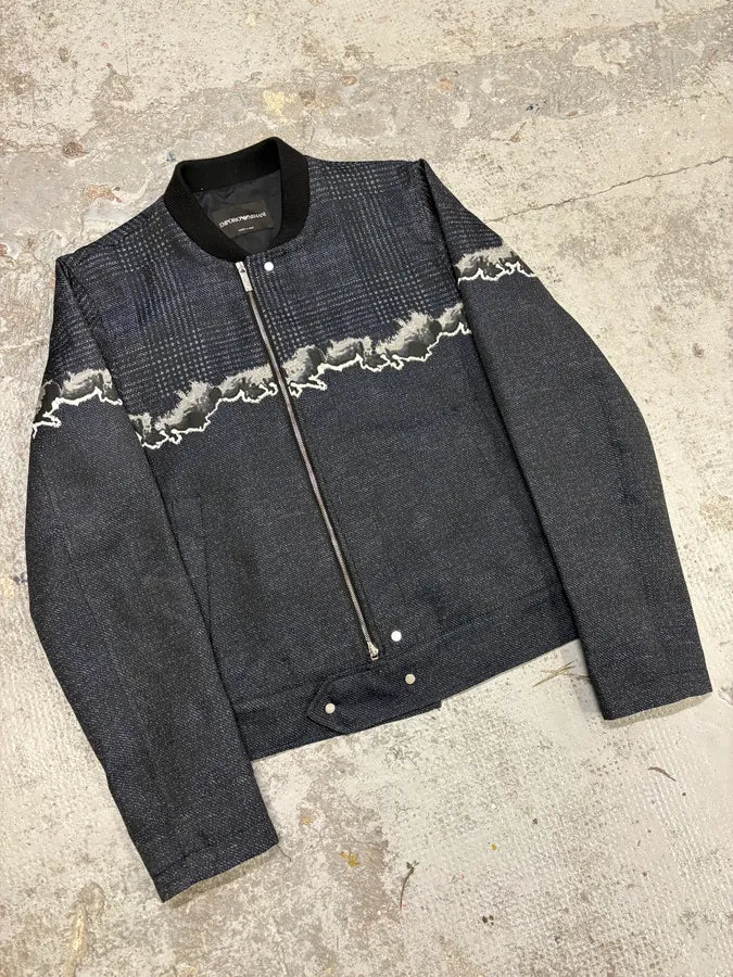 AW2018 Emporio Armani Navy Two Tone Bomber Jacket MgHrmnY 3