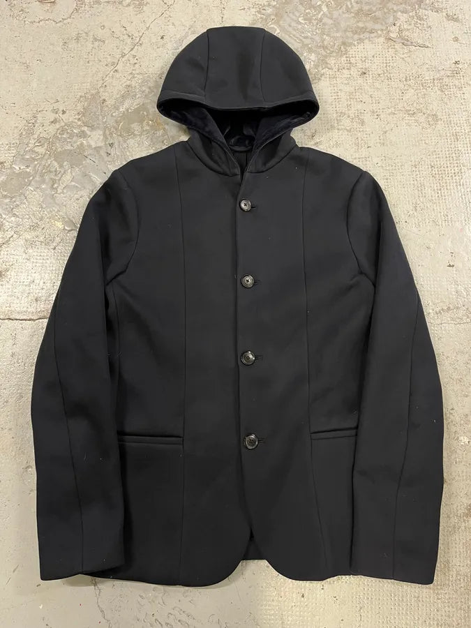 AW2018 Emporio Armani Navy Wool Hooded Blazer Jacket RUVUljO 0