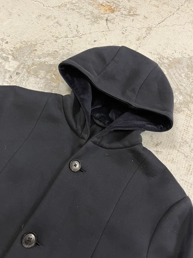 AW2018 Emporio Armani Navy Wool Hooded Blazer Jacket RUVUljO 4