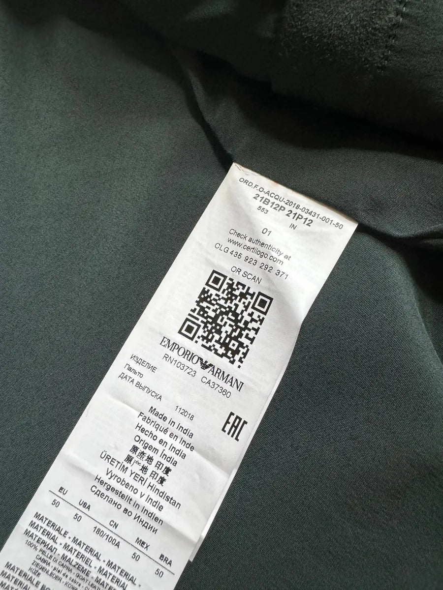 AW2018 Emporio Armani Olive Leaves Natural Leather Bomber Jacket STOvpsS 8