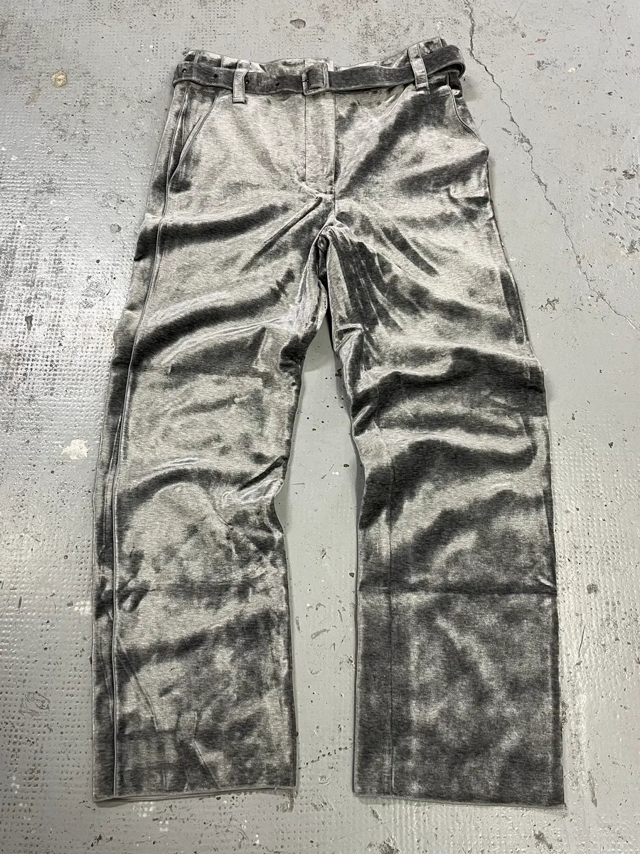 AW2018 Giorgio Armani Belted Wide Soft Grey Silver Pants JNGiPyA 0