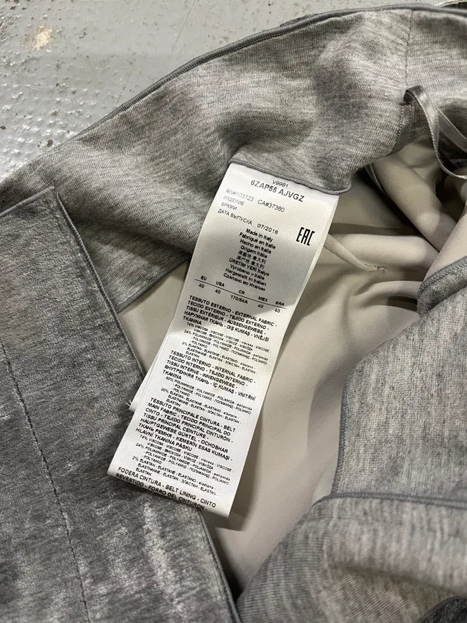 AW2018 Giorgio Armani Belted Wide Soft Grey Silver Pants JNGiPyA 11