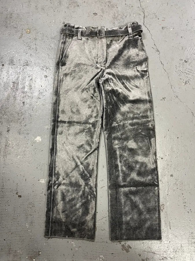 AW2018 Giorgio Armani Belted Wide Soft Grey Silver Pants JNGiPyA 4