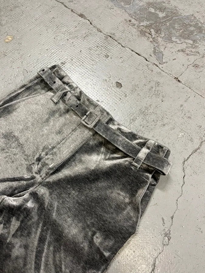 AW2018 Giorgio Armani Belted Wide Soft Grey Silver Pants JNGiPyA 5