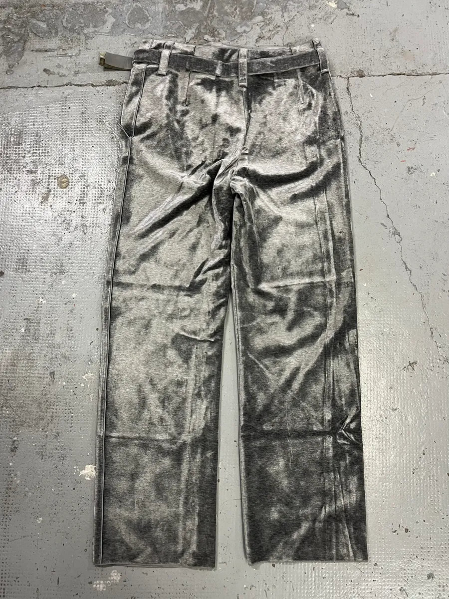 AW2018 Giorgio Armani Belted Wide Soft Grey Silver Pants JNGiPyA 7