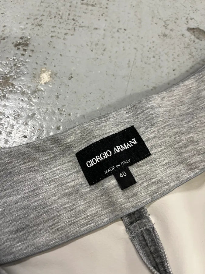 AW2018 Giorgio Armani Belted Wide Soft Grey Silver Pants JNGiPyA 9