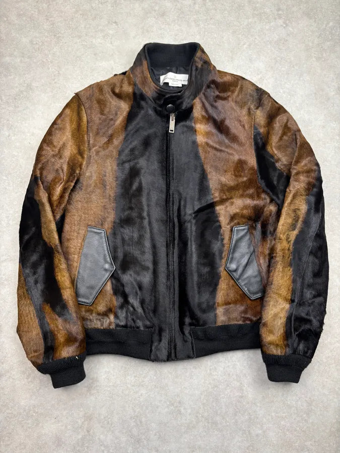 AW2018 Golden Goose Black & Brown Pony Hair Leather Jacket QwCUwox 0