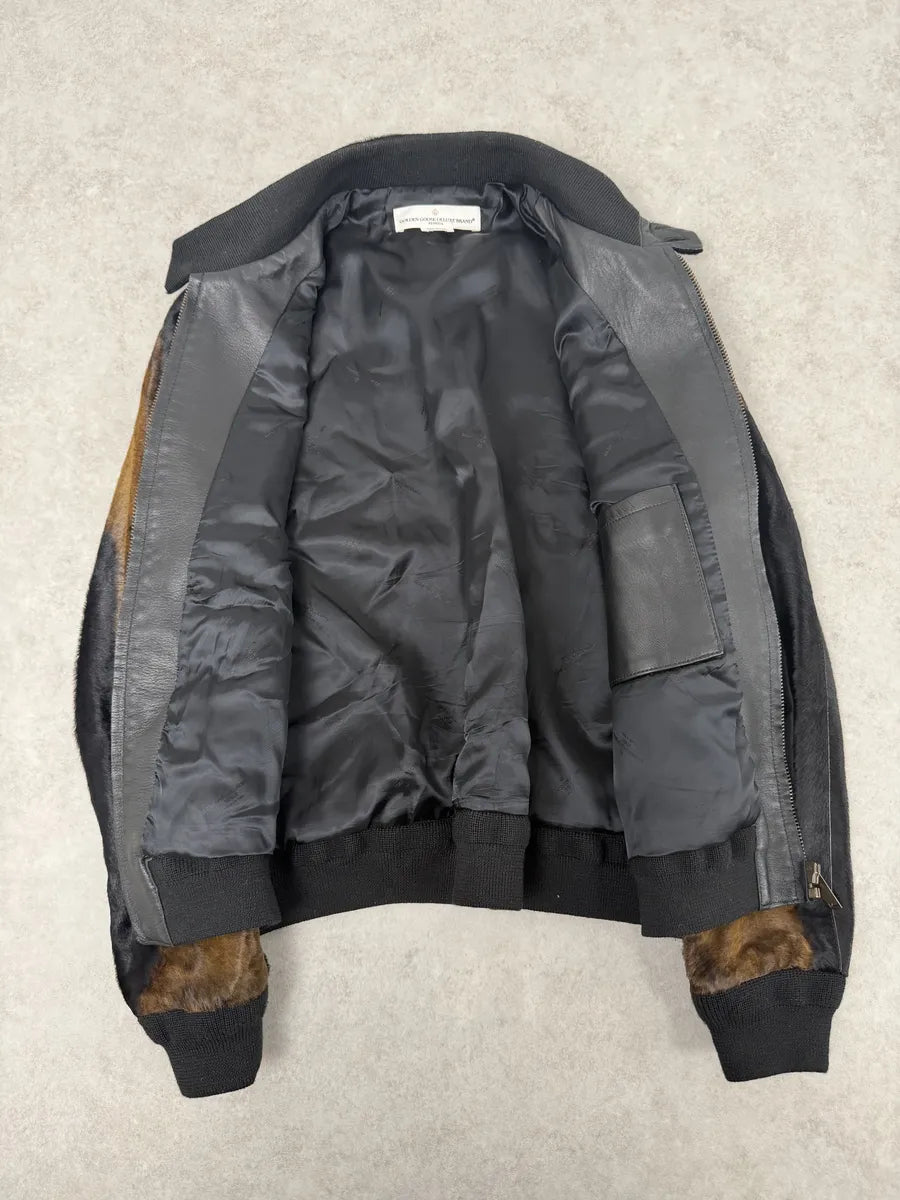 AW2018 Golden Goose Black & Brown Pony Hair Leather Jacket SXtzheg 12