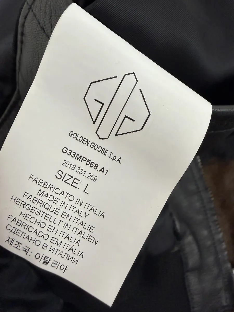 AW2018 Golden Goose Black & Brown Pony Hair Leather Jacket SXtzheg 14