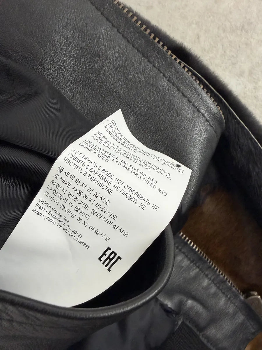 AW2018 Golden Goose Black & Brown Pony Hair Leather Jacket SXtzheg 15