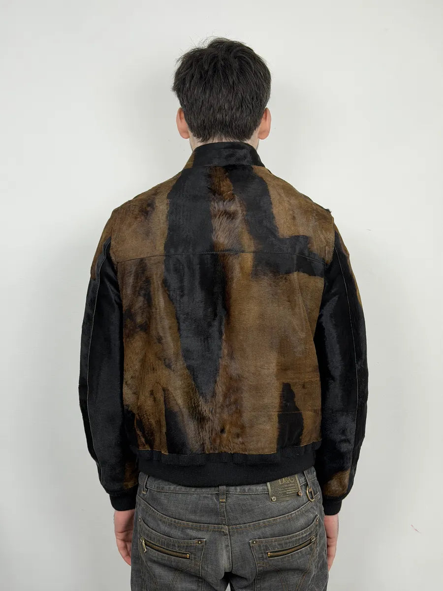 AW2018 Golden Goose Black & Brown Pony Hair Leather Jacket SXtzheg 3