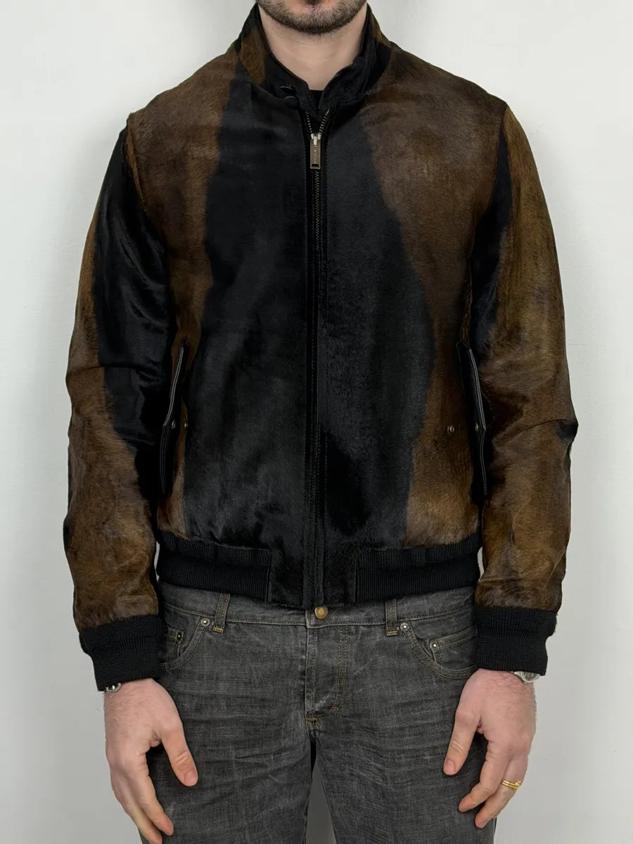 AW2018 Golden Goose Black & Brown Pony Hair Leather Jacket SXtzheg 4