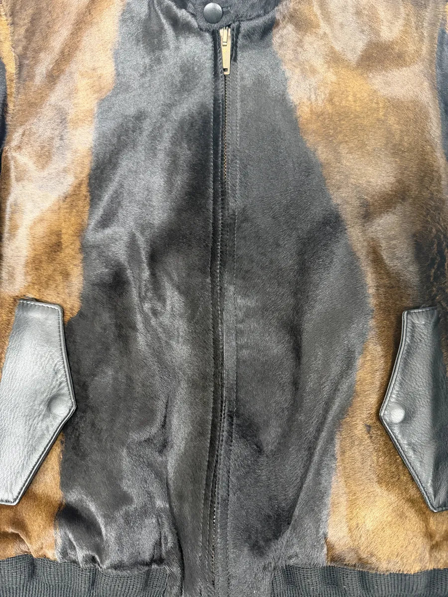 AW2018 Golden Goose Black & Brown Pony Hair Leather Jacket SXtzheg 8
