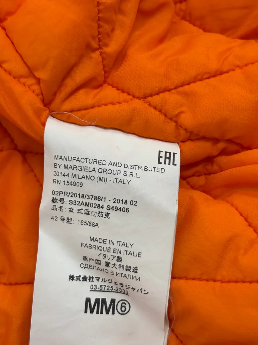 AW2018 Maison Margiela Orange Navy Fur Collar Bomber Jacket oLTylXL 9