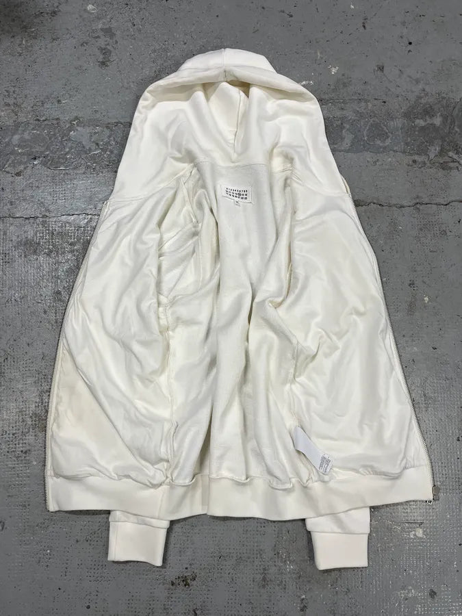 AW2018 Maison Margiela White 5 Zips Zip-up Hoodie fRtvEBp 7