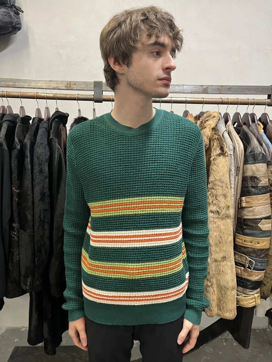 AW2018 Marni Wool Forest Green Stripped Sweater (S) lTaTVFx 1
