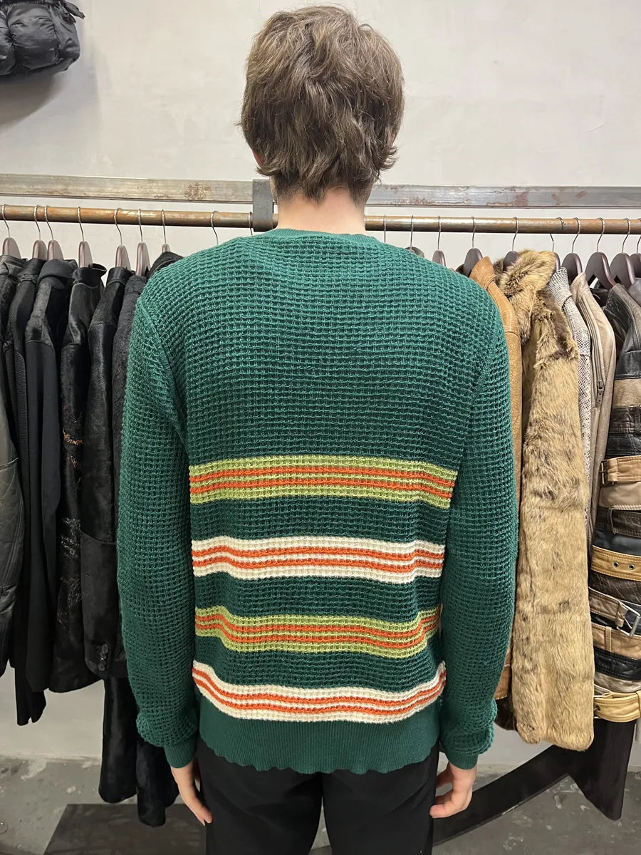 AW2018 Marni Wool Forest Green Stripped Sweater (S) lTaTVFx 2