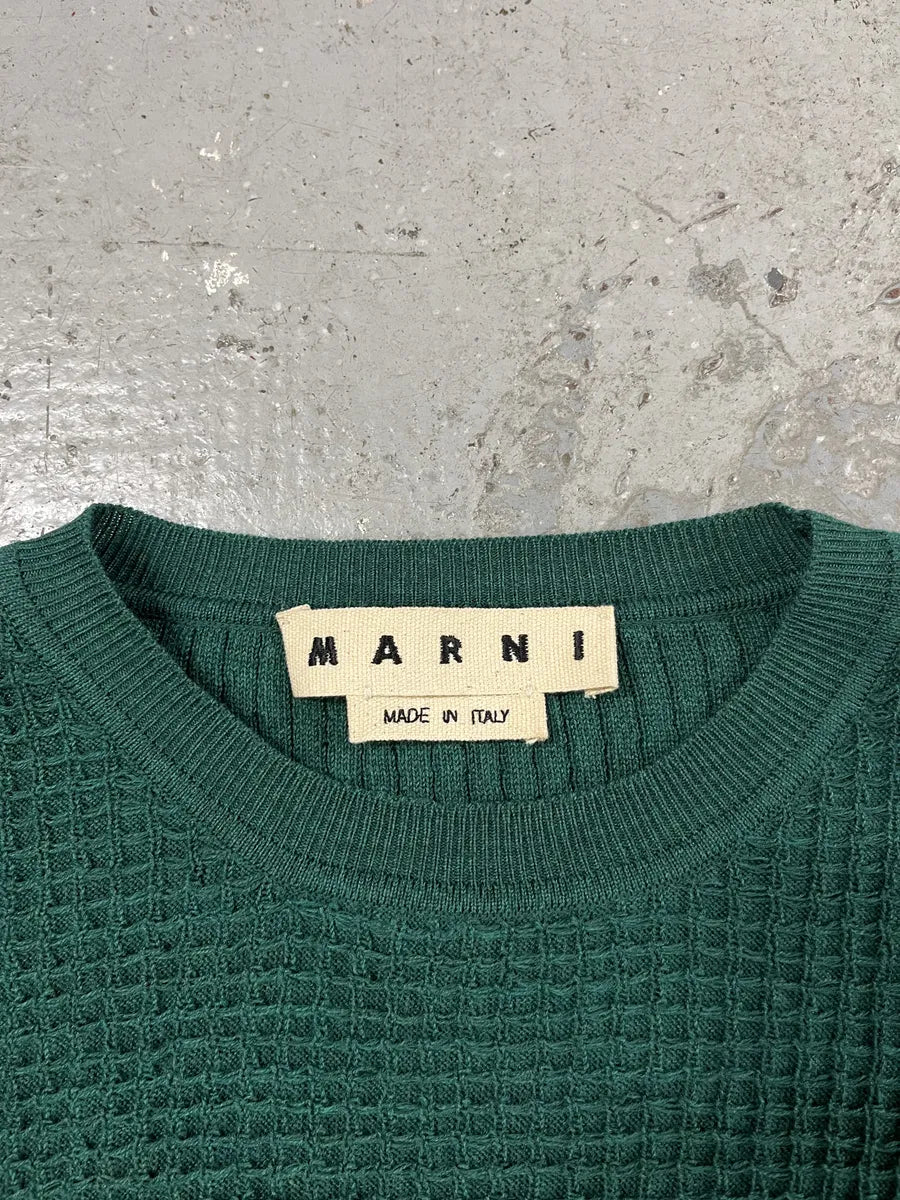 AW2018 Marni Wool Forest Green Stripped Sweater (S) lTaTVFx 5