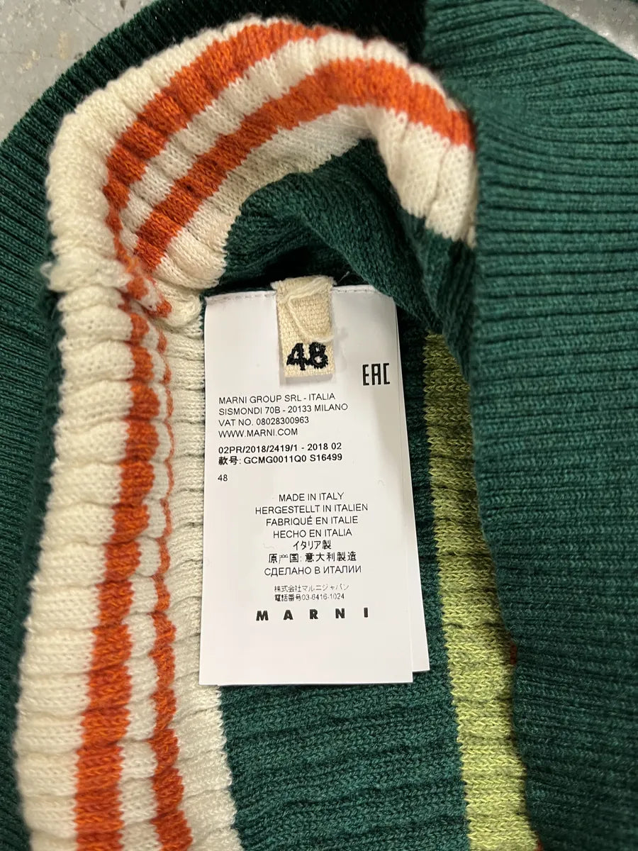AW2018 Marni Wool Forest Green Stripped Sweater (S) lTaTVFx 7