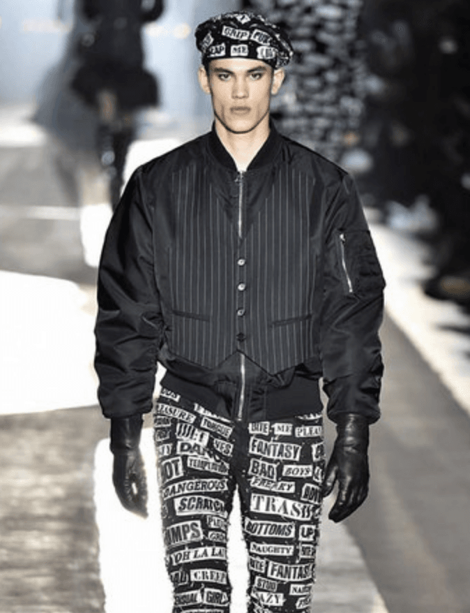 AW2018 Moschino Black Nylon Pinstriped Vest Bomber Jacket YALSnCz 1