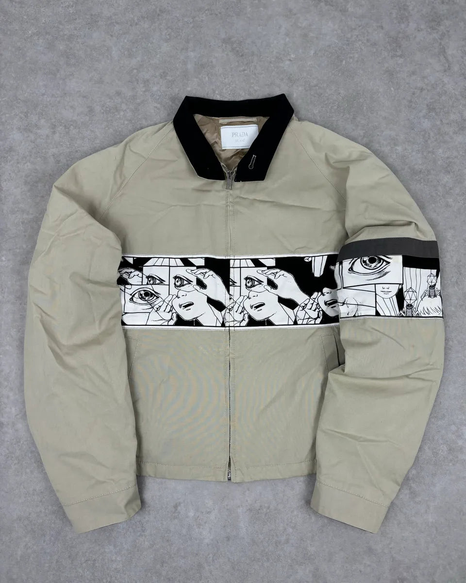 SS2018 Prada Beige Comics Light Classy Jacket dAvYubd 3