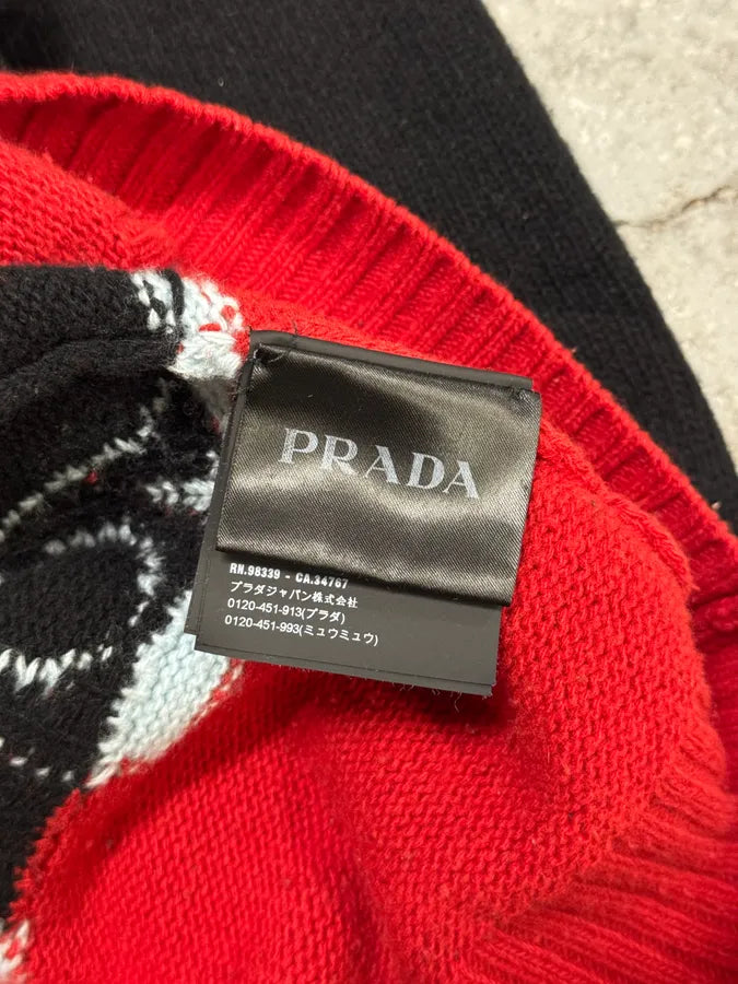 AW2018 Prada Black & Red Fire Sweater rCPAuPj 10