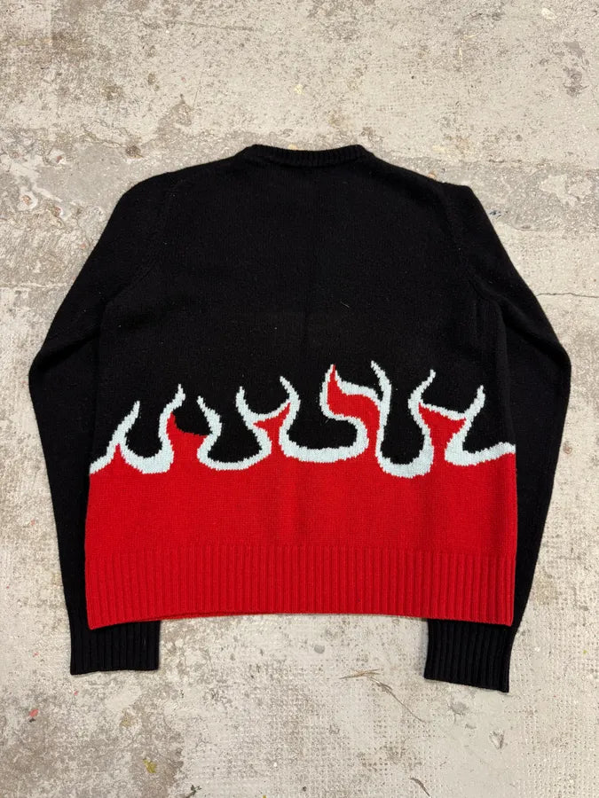 AW2018 Prada Black & Red Fire Sweater rCPAuPj 6