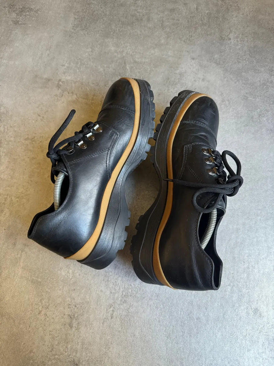AW2018 Prada Brixxen Derby Lace Ups Black Leather Shoes (42eu/us8.5) 2