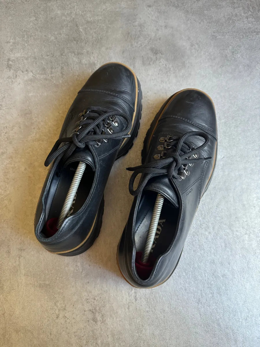 AW2018 Prada Brixxen Derby Lace Ups Black Leather Shoes (42eu/us8.5) 4