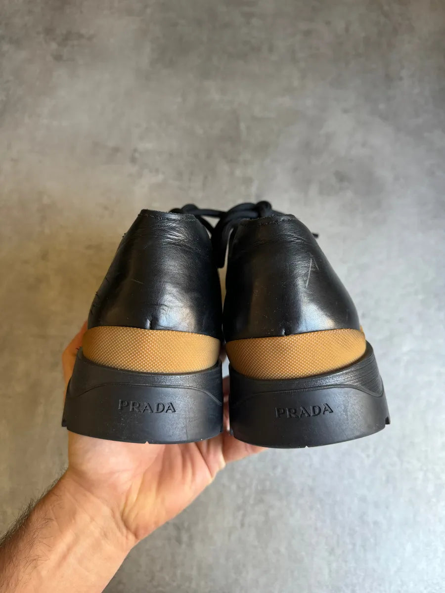 AW2018 Prada Brixxen Derby Lace Ups Black Leather Shoes (42eu/us8.5) 5