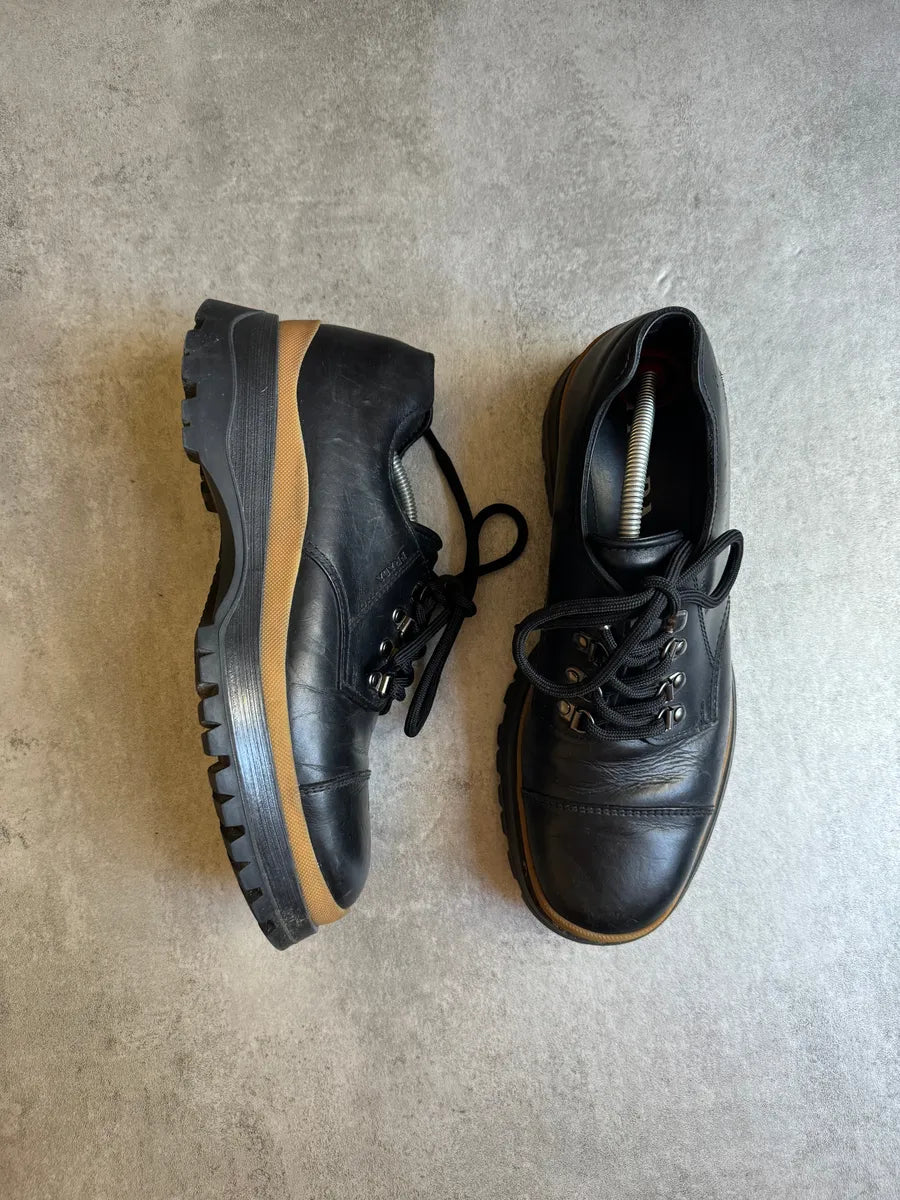 AW2018 Prada Brixxen Derby Lace Ups Black Leather Shoes (42eu/us8.5) 6