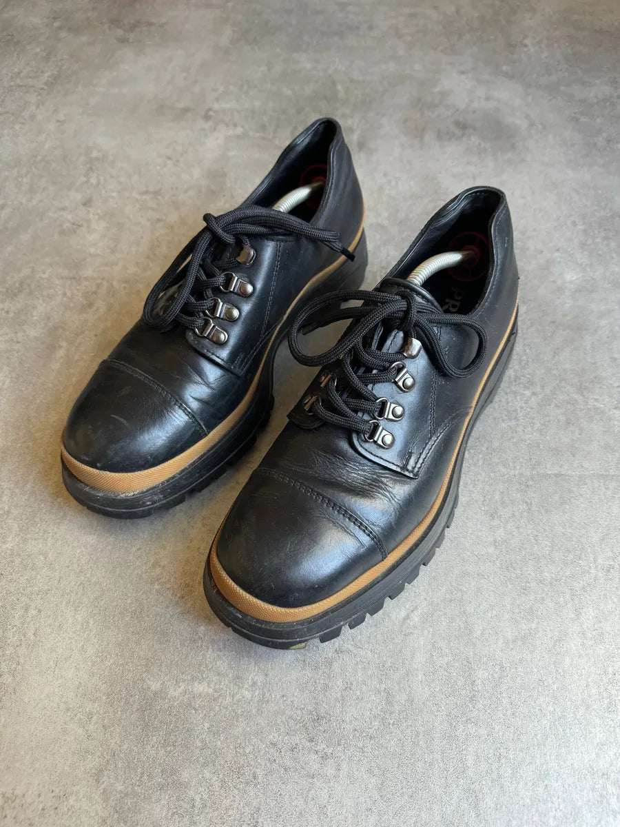 AW2018 Prada Brixxen Derby Lace Ups Black Leather Shoes (42eu/us8.5) 7