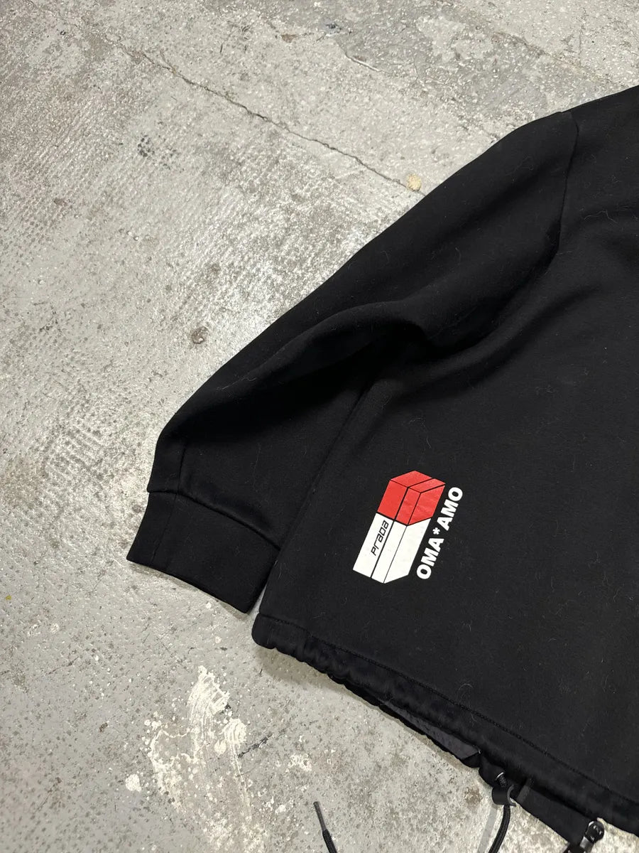 AW2018 Prada Graphic Logo Black Sweatshirt (M) fgDdfog 6