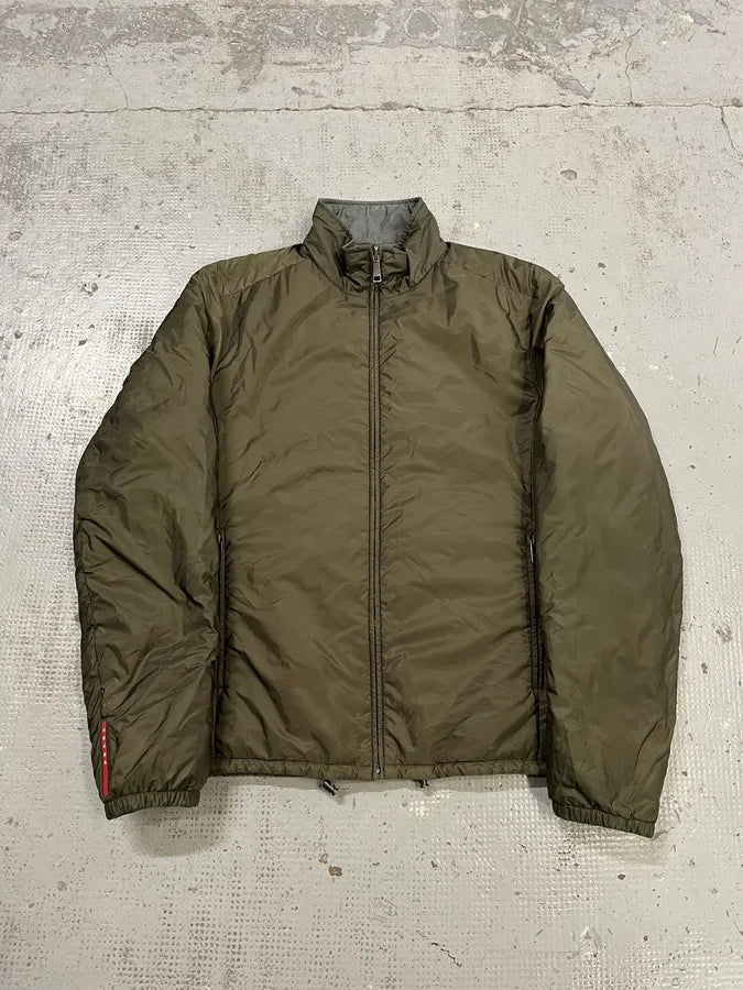 AW2018 Prada Linea Rossa Reversible Green & Grey Jacket mJjZXhW 0