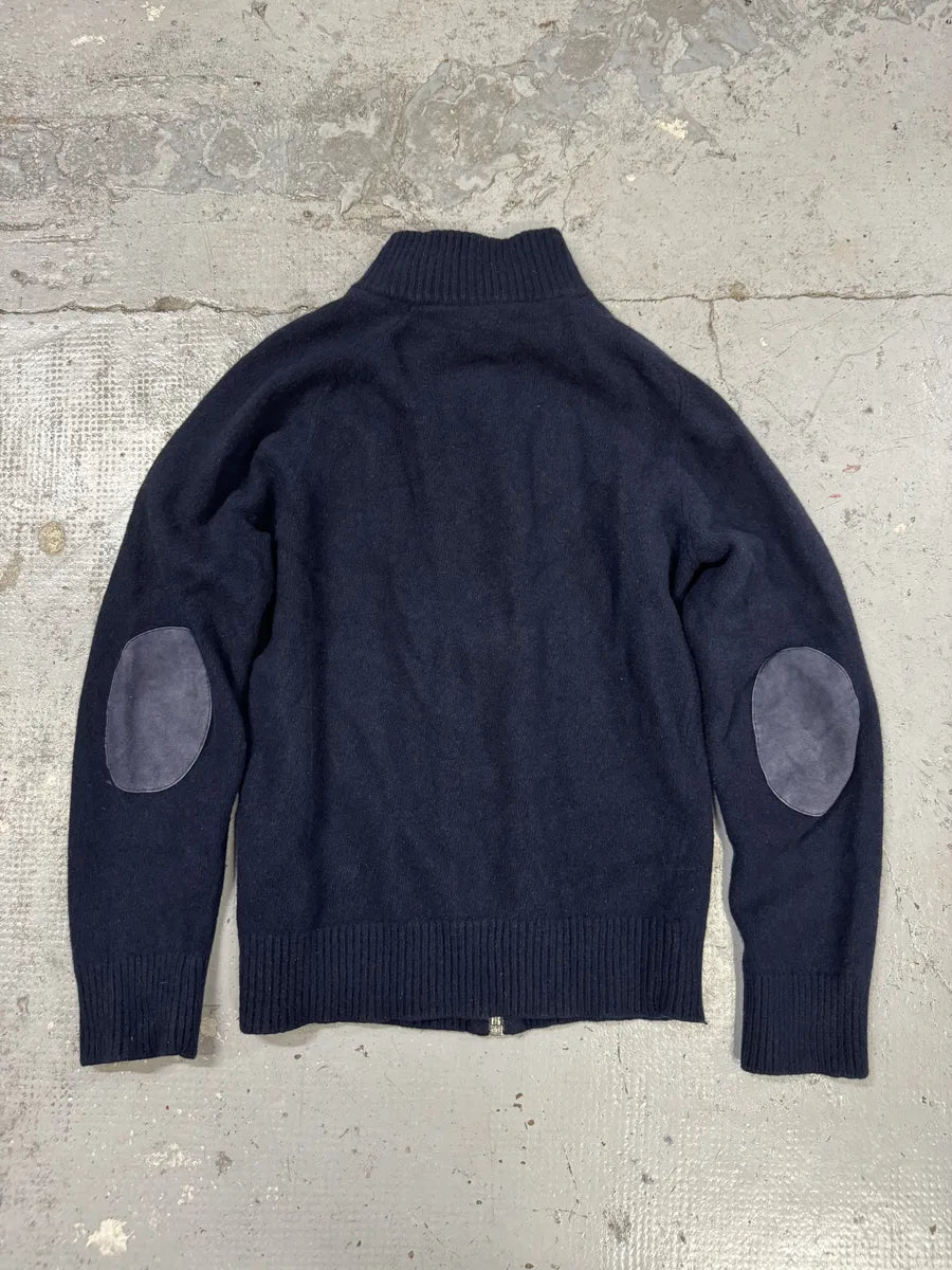 AW2018 Prada Navy Wool Zip-up Sweater kRyQvNB 1