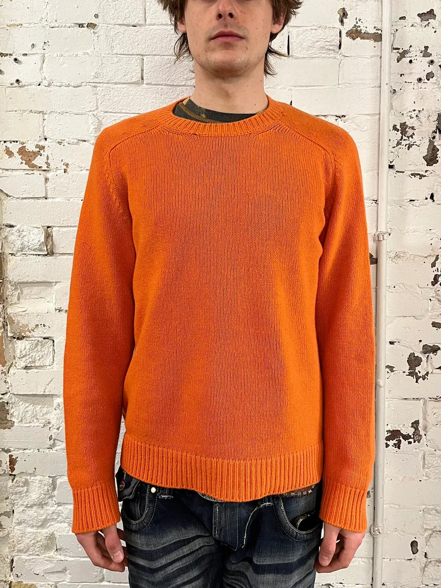AW2018 Prada Orange Wool Minimalist Sweater ytglKUo 0