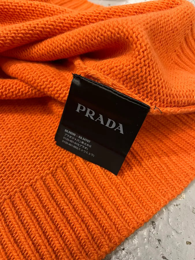 AW2018 Prada Orange Wool Minimalist Sweater ytglKUo 10