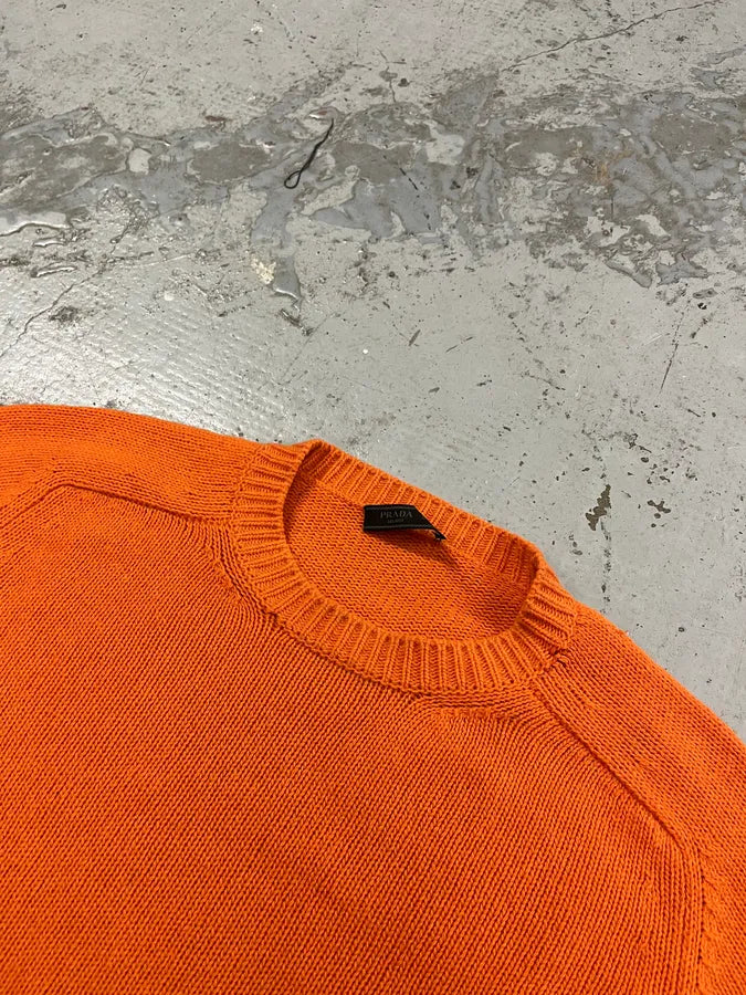 AW2018 Prada Orange Wool Minimalist Sweater ytglKUo 3