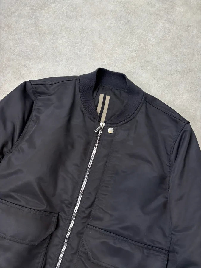 AW2018 Rick Owens Black Bomber Jacket xBNlYjJ 3