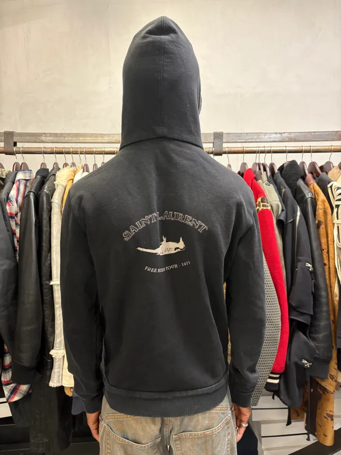 AW2018 Saint Laurent Navy Zip-up Hoodie cQLNXqH 2