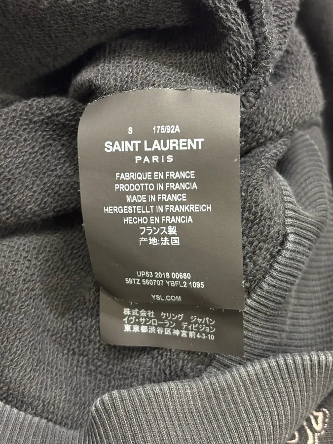 AW2018 Saint Laurent Navy Zip-up Hoodie cQLNXqH 8