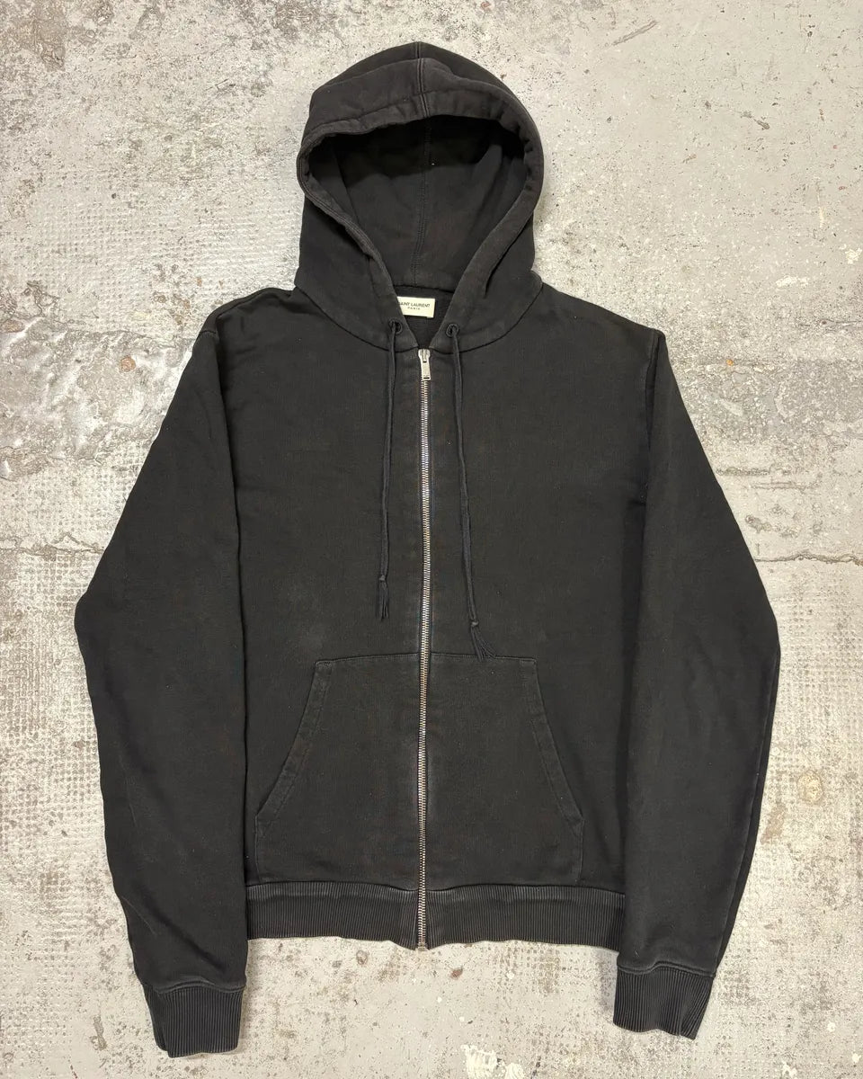 AW2018 Saint Laurent Navy Zip-up Hoodie cQLNXqH 0