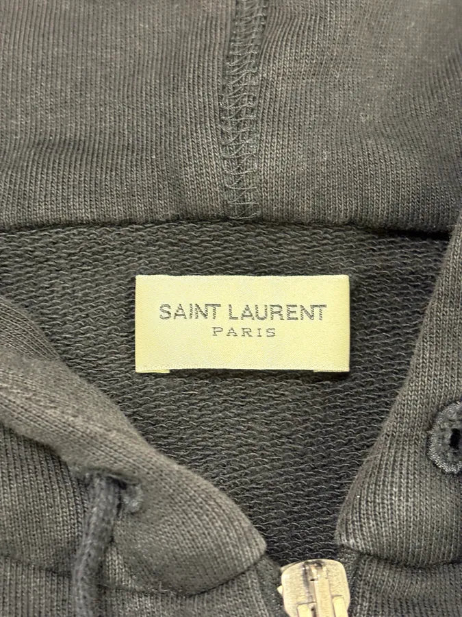 AW2018 Saint Laurent Navy Zip-up Hoodie cQLNXqH 7