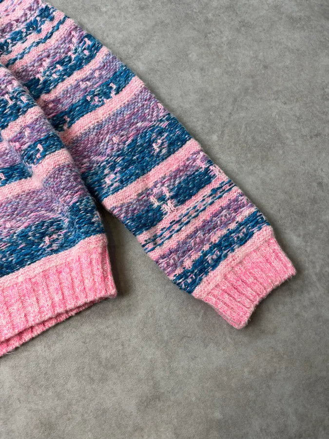 AW2019 Acne Studios Pink &  Blue Jacquard Karlos Sweater GbvGaDd 5